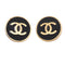 CC Logo Circle Clip-On Earrings Metal Gold-Tone Metal