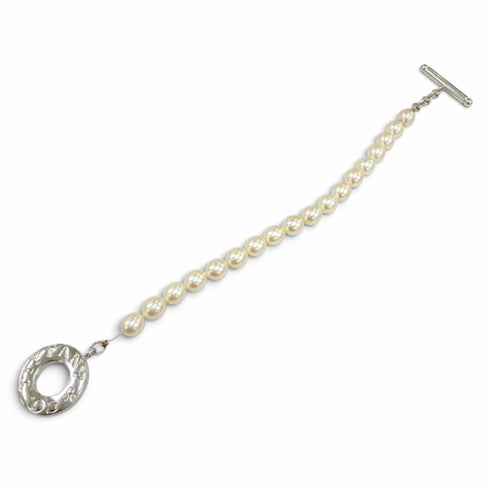 Charm Bracelet Sterling Silver with Freshwater Pearl