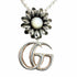 Double G Pendant Necklace Sterling Silver with Mother of Pearl