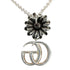 Double G Pendant Necklace Sterling Silver with Mother of Pearl