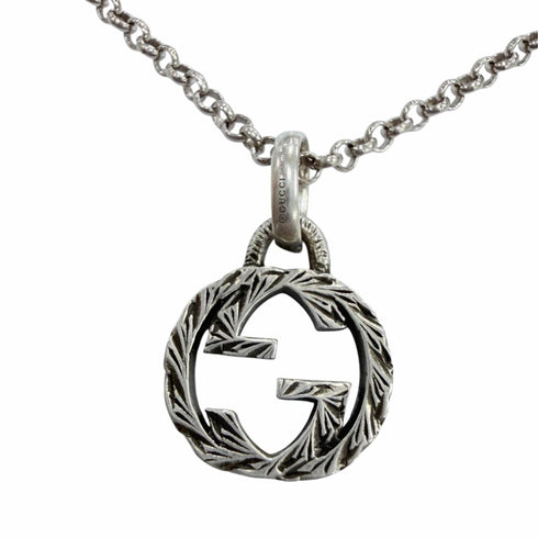 Interlocking G Pendant Necklace Sterling Silver