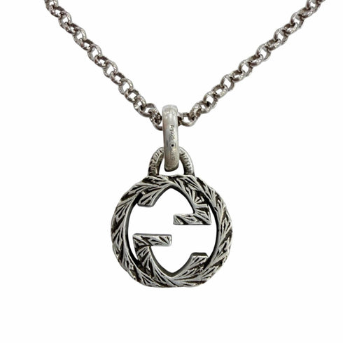 Interlocking G Pendant Necklace Sterling Silver