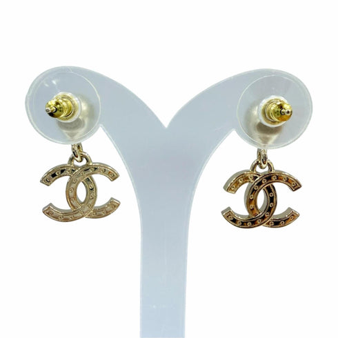 CC Logo Earrings Metal Gold-Tone Metal