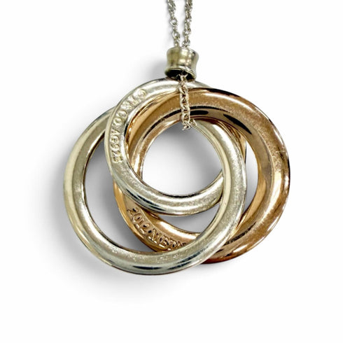 1837 Interlocking Circle Pendant Necklace Sterling Silver