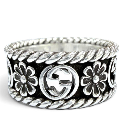 Interlocking G Flower Ring Sterling Silver