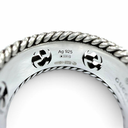 Interlocking G Flower Ring Sterling Silver