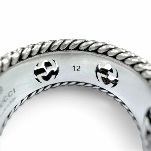 Interlocking G Flower Ring Sterling Silver