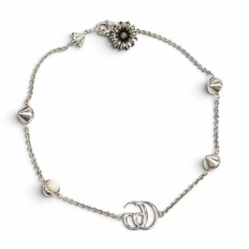 Bracelet Sterling Silver with Mother of Pearl and Colored Stone