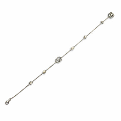 Bracelet Sterling Silver with Mother of Pearl and Colored Stone