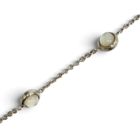 Bracelet Sterling Silver with Mother of Pearl and Colored Stone