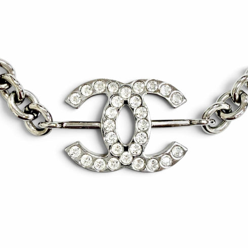 CC Logo Chain Pendant Necklace Sterling Silver