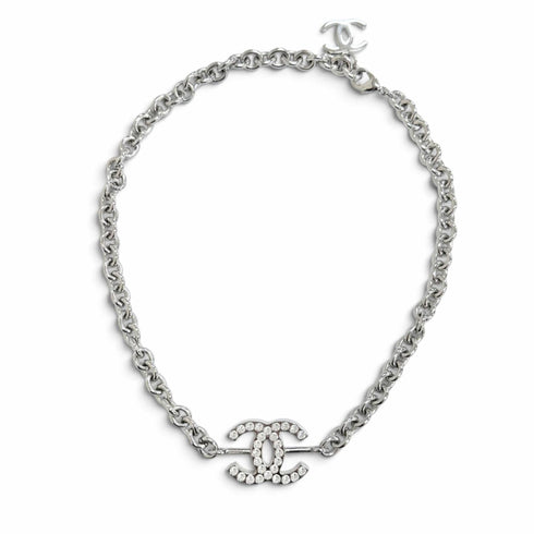 CC Logo Chain Pendant Necklace Sterling Silver