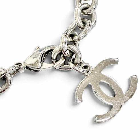 CC Logo Chain Pendant Necklace Sterling Silver
