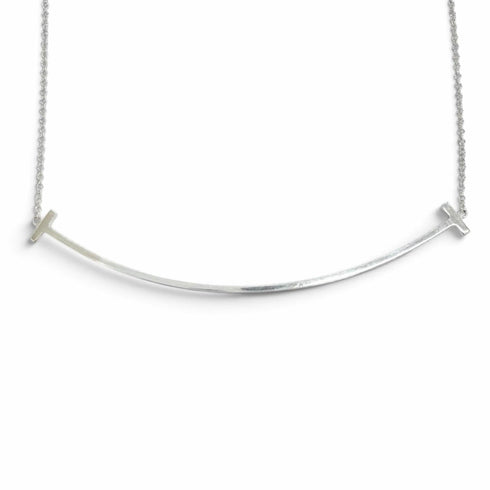 T Smile Pendant Necklace Sterling Silver