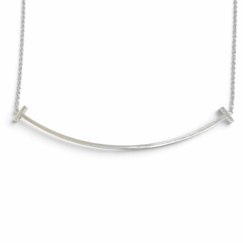 T Smile Pendant Necklace Sterling Silver