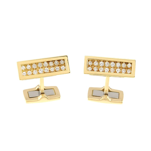 Cufflinks 18K Yellow Gold With Diamond Bracelet