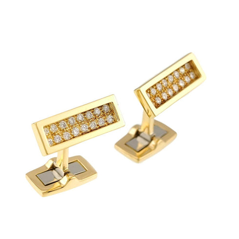 Cufflinks 18K Yellow Gold With Diamond Bracelet