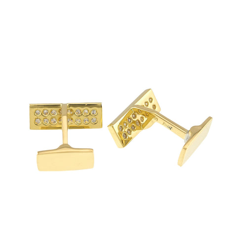 Cufflinks 18K Yellow Gold With Diamond Bracelet