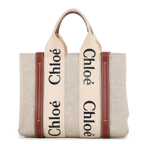 Woody Tote Canvas with Leather Small