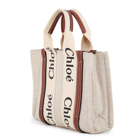 Woody Tote Canvas with Leather Small