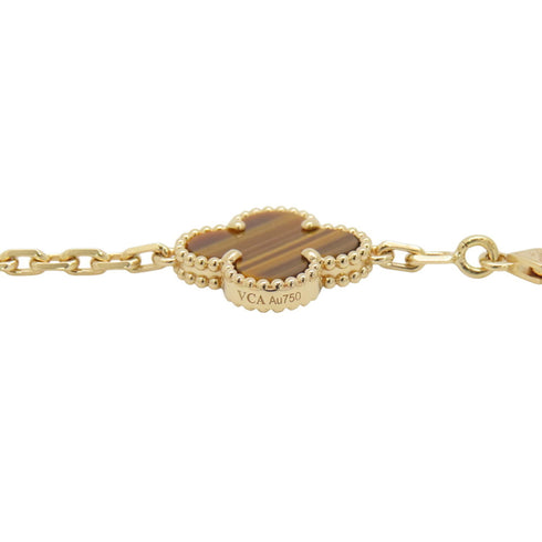 Alhambra Pendant Necklace 18K Yellow Gold and Tiger's Eye