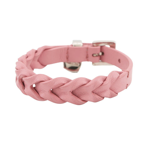 Bracelet Intreccio Nappa Leather Pink with Crystal