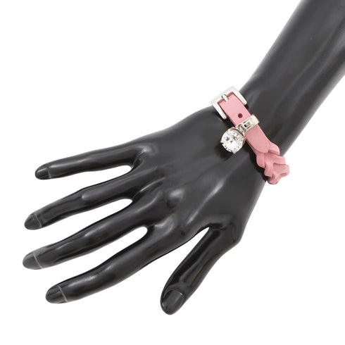 Bracelet Intreccio Nappa Leather Pink with Crystal
