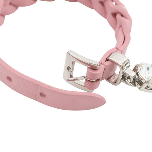 Bracelet Intreccio Nappa Leather Pink with Crystal