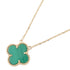 Vintage Alhambra Pendant Necklace 18K Yellow Gold and Malachite