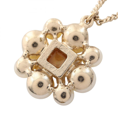CC Logo Flower Pendant Necklace Metal