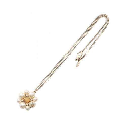 CC Logo Flower Pendant Necklace Metal