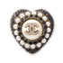 CC Logo Heart Brooch Metal