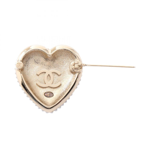 CC Logo Heart Brooch Metal