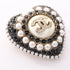CC Logo Heart Brooch Metal