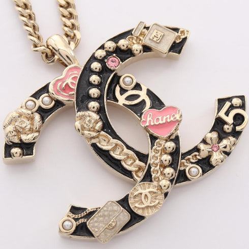 CC Logo Pendant Necklace Metal