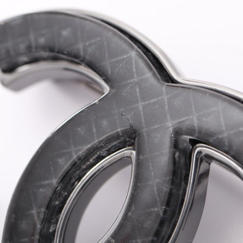 CC Logo Brooch Silver-Tone Metal