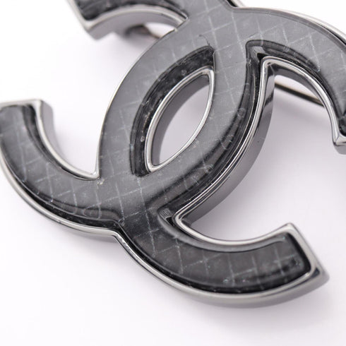 CC Logo Brooch Silver-Tone Metal