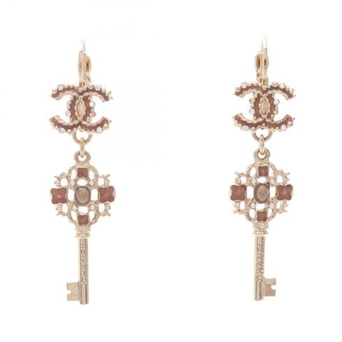 CC Logo Key Earrings Metal