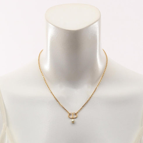 Pendant Necklace Gold Plated with Faux Pearl