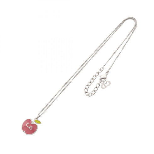 Pendant Necklace Metal Pink Silver