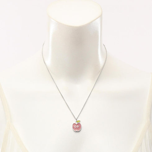 Pendant Necklace Metal Pink Silver