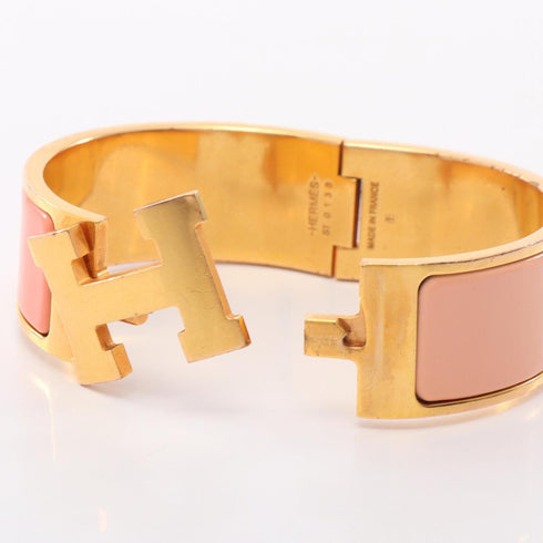 Clic Clac Bracelet Enamel and Gold Pink