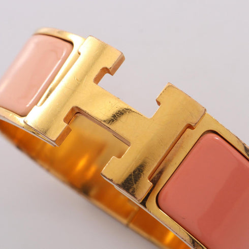 Clic Clac Bracelet Enamel and Gold Pink