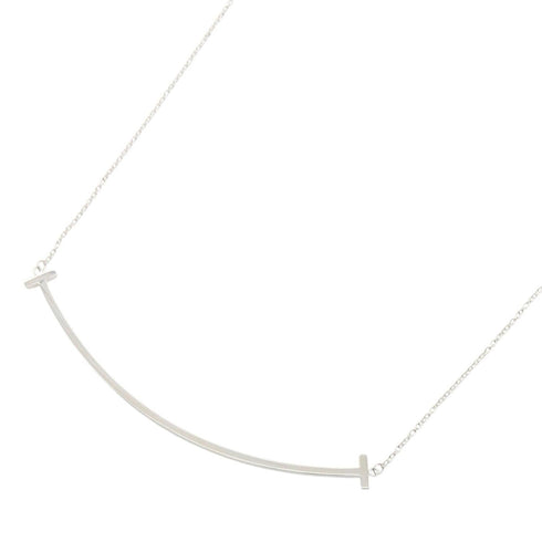 T Smile Pendant Necklace 18K White Gold