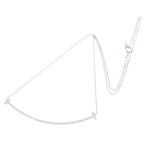 T Smile Pendant Necklace 18K White Gold