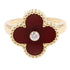 Vintage Alhambra Ring 18K Yellow Gold and Carnelian