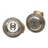 CC Logo Round Clip-On Earrings Silver-Tone Metal Silver-Tone Metal