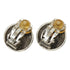CC Logo Round Clip-On Earrings Silver-Tone Metal Silver-Tone Metal