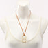 Pendant Necklace Leather and Gold
