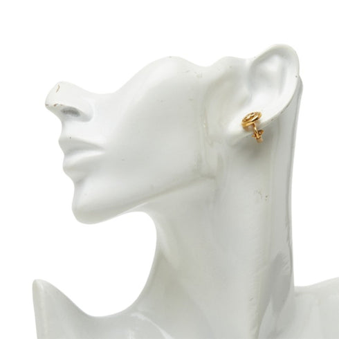 CC Logo Round Clip-On Earrings Metal Gold-Tone Metal